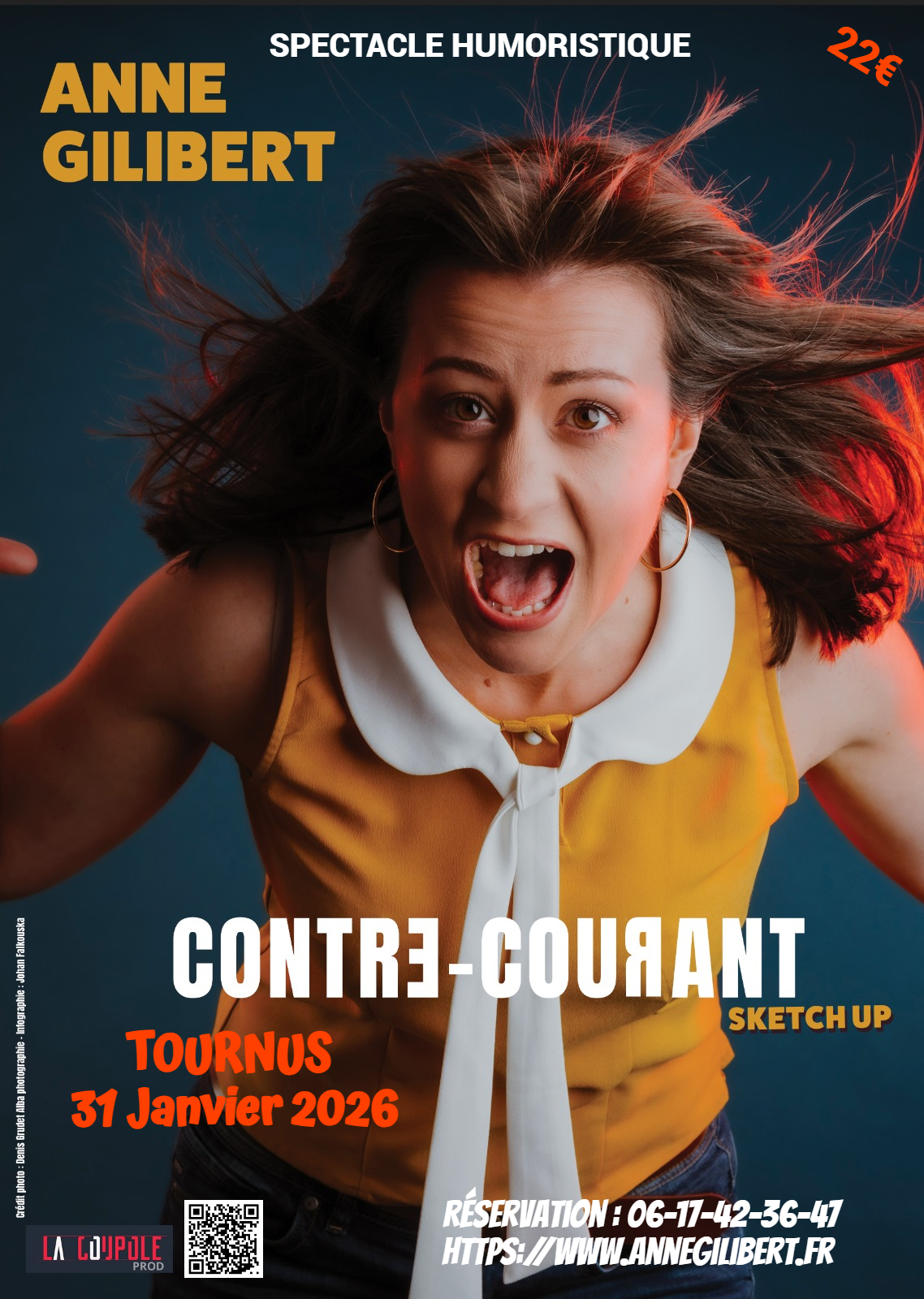 Spectacle humoristique d'Anne Gilibert "Contre-courant"