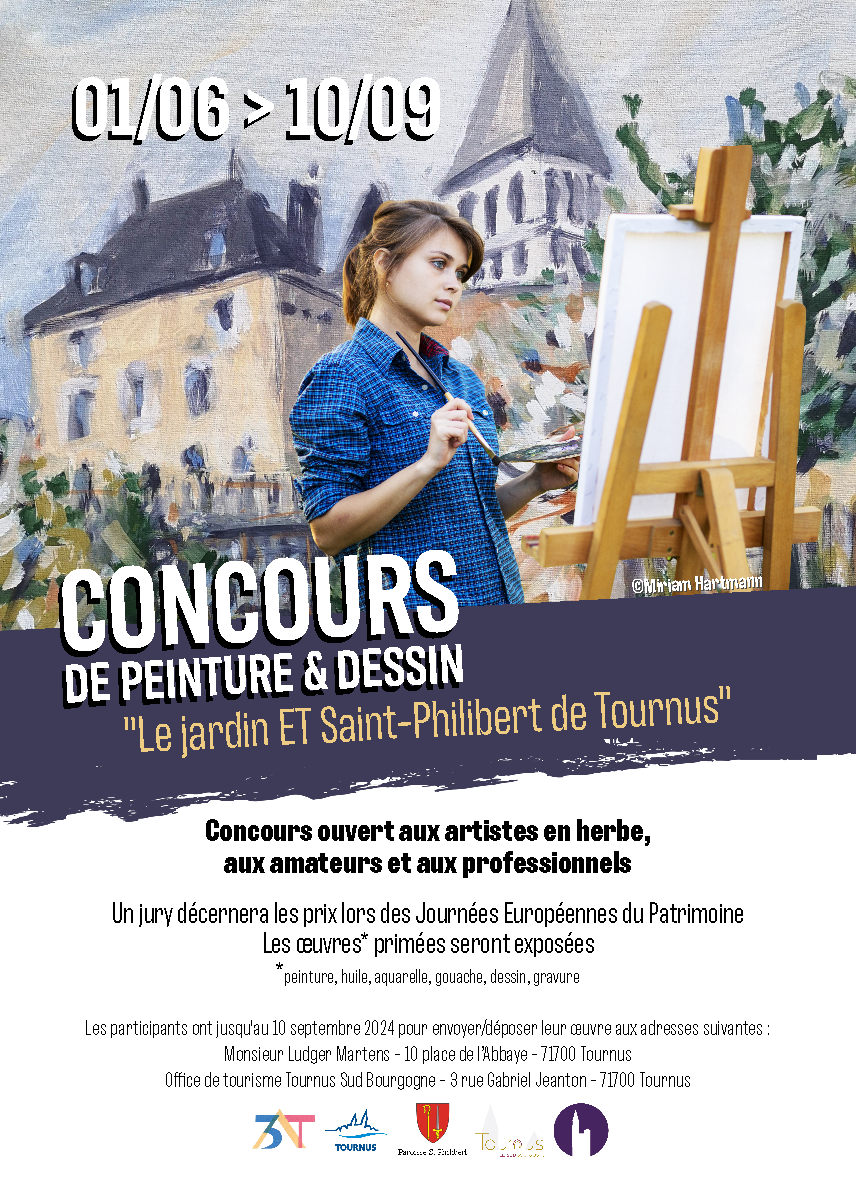 Concours de peinture et dessin "Le jardin ET Saint-Philibert de Tournus"