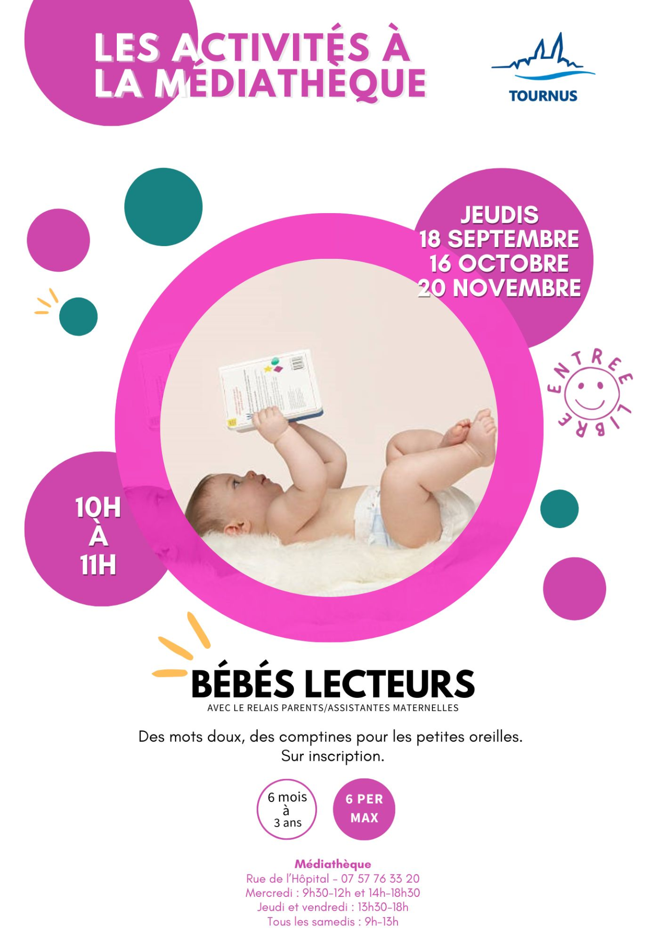 Activités à la médiathèque : Bébés lecteurs pour les tout-petits